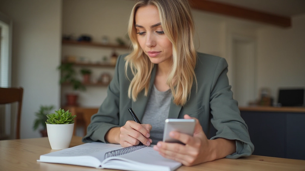 Профессиональное фото человека, отслеживающего доходы и расходы в приложении