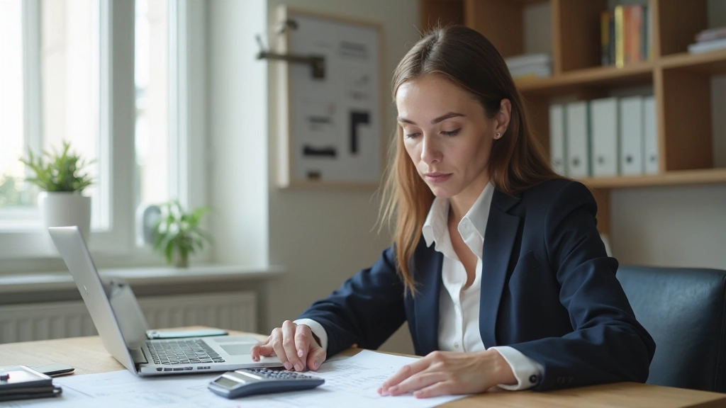 Профессиональное рабочее пространство с финансовыми документами и калькулятором