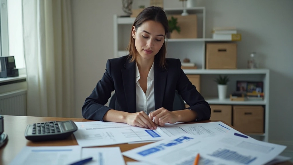 Налоговые документы и калькулятор на рабочем столе